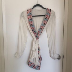 Lightweight Ivory Wrap Dress by Tularosa